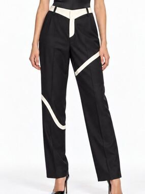 Vintage Versus Gianni Versace Black Ivory Colorblock Pants 34/48 Made in Italy